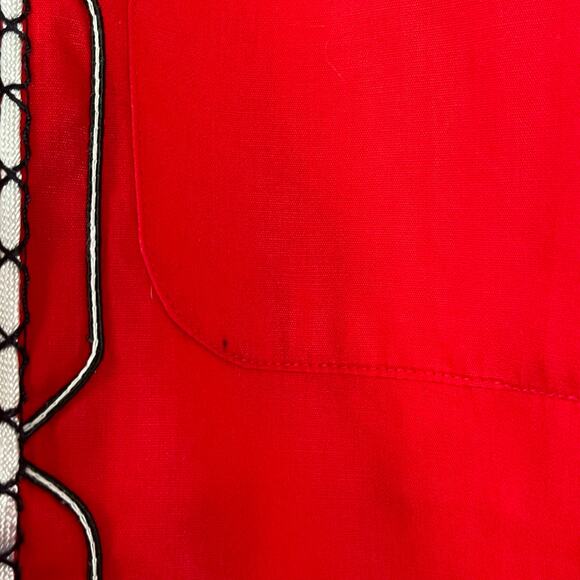 Vintage Pilgrim Red Guayabera Button Shirt Size Small - Picture 5 of 6